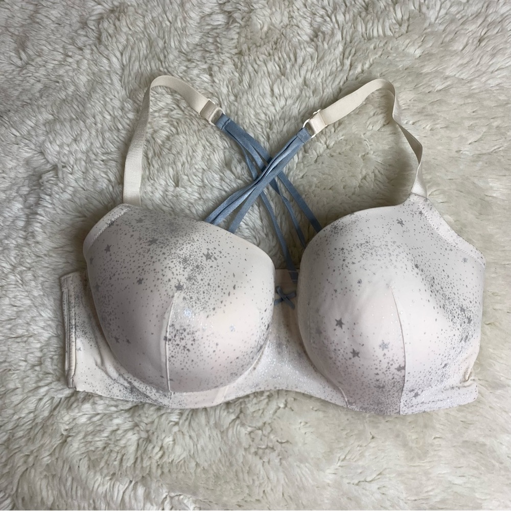 Cacique 44DDD Foiled Star Lightly Lined Balconette Bra